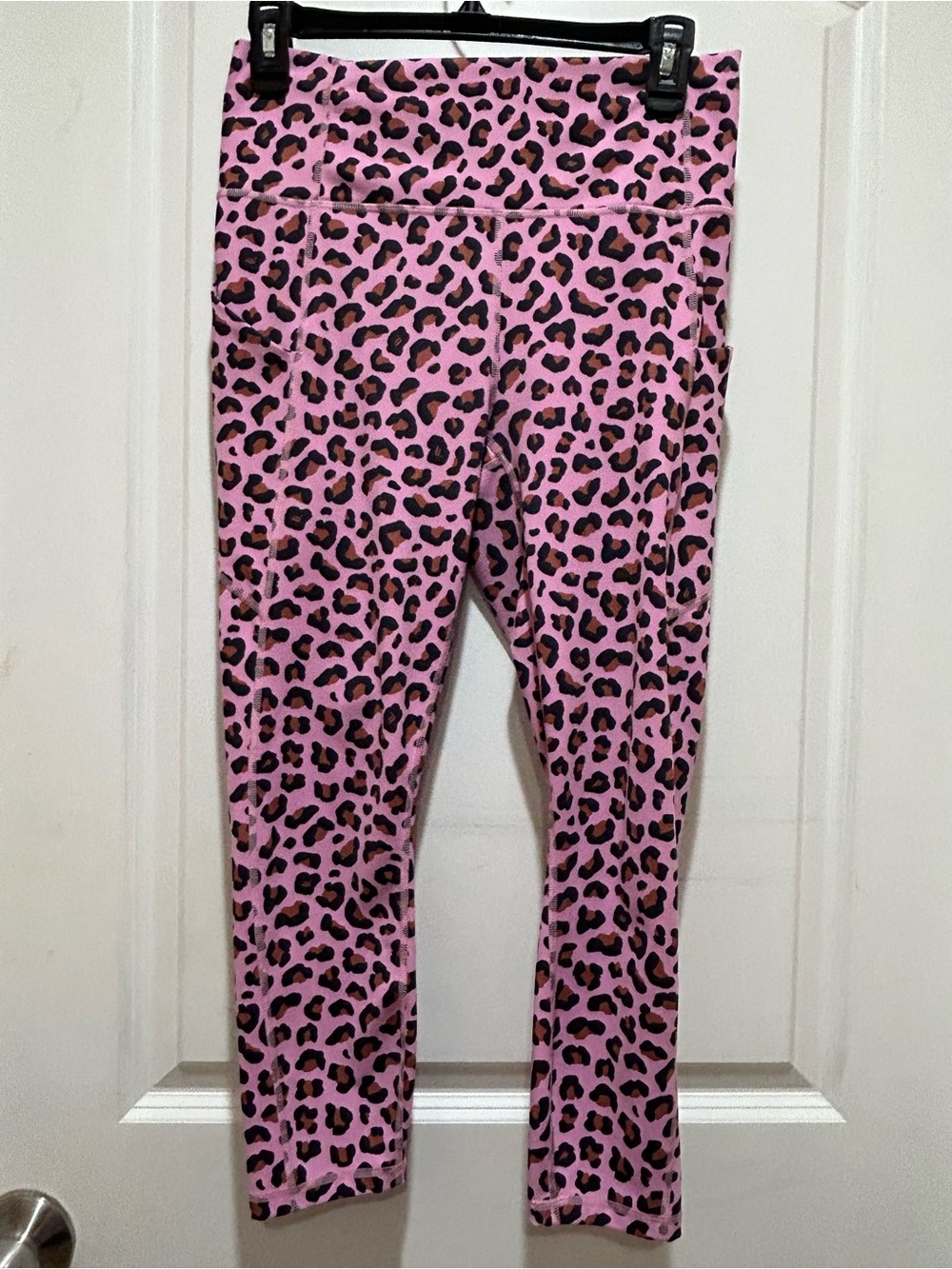 Fabletics Pink Leopard Print High-Rise Leggings